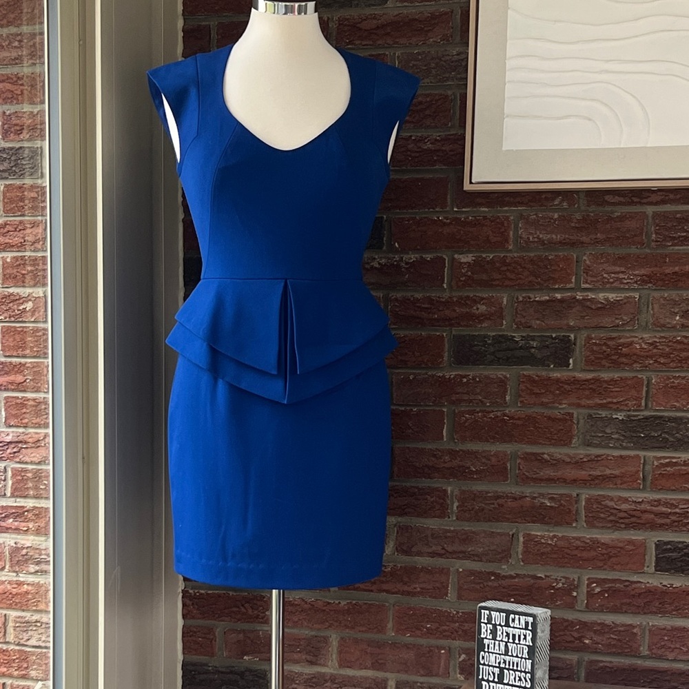 Black Halo Valentina Peplum Mini Sheath Dress Size 6 NWT